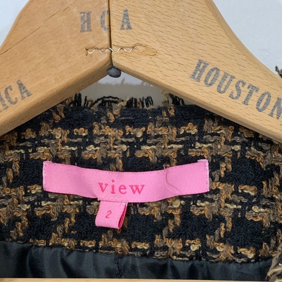 Brown Tweed 3/4 Sleeve Blazer - Picture 4 of 8